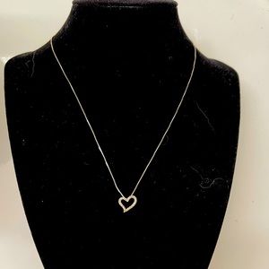 10K white gold necklace + 0.3carat 💎 open heart pendant
